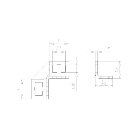 Соединитель угловой VARIFIX®, 90°, с 4 продолговатыми отверстиями - C2C | Зображення 1