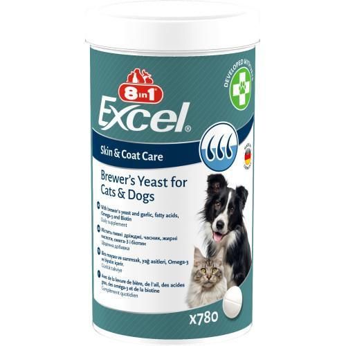 Вітаміни 8in1 Excel Brewers Yeast для собак і кішок, пивні дріжджі з часником, для шкіри та шерсті 780 шт. | Зображення 3