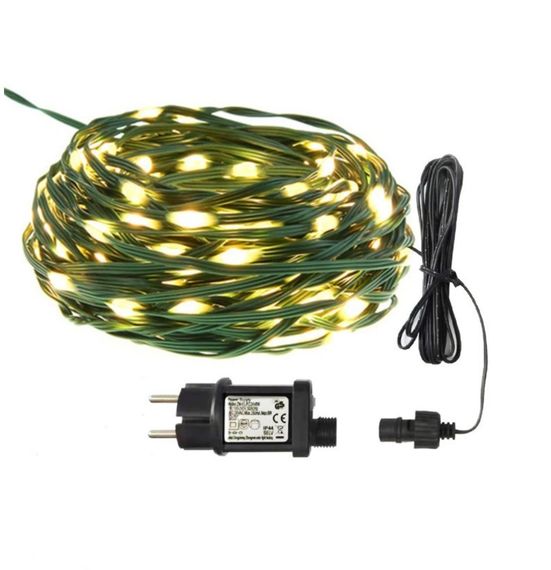 Гірлянда роса мішура на зеленому дроті 10 метрів 300 LED на пульті Тепло Білий XPRO (47721-710_259) | Зображення 2
