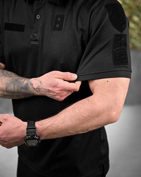 Тактическая футболка PATRIOT поло полиция черная  ВТ7422 | Зображення 3