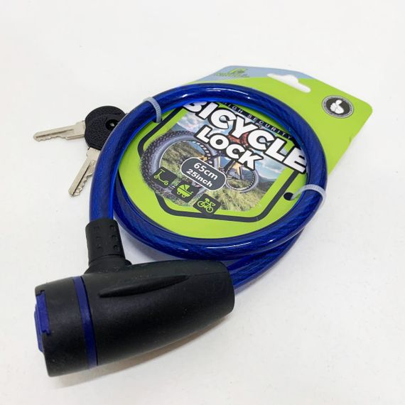 Замок велосипедний KIHUU LOCK 187, 10*65 тросовий, 2 ключі. Колір: синій | Зображення 3