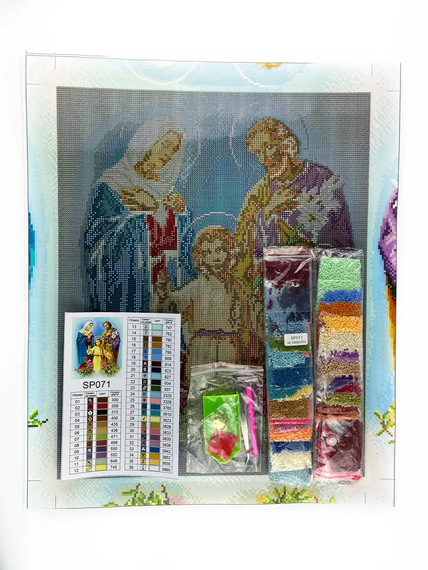 Алмазна мозаїка Ікона Святе сімейство 40х50 см ColorArt SP071 | Зображення 3