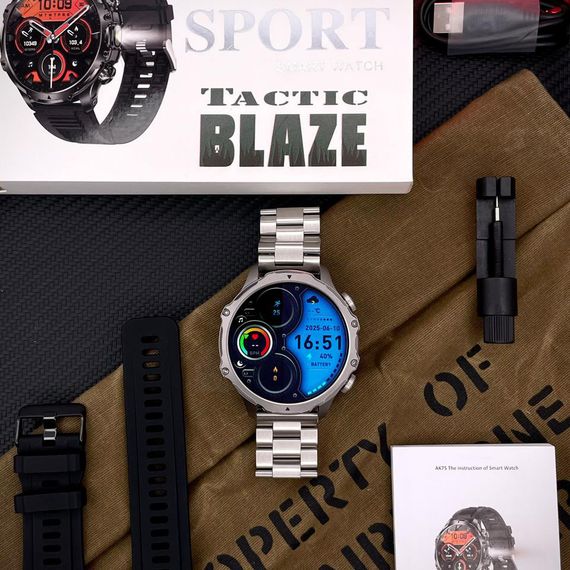 Розумний годинник Modfit Tactic Blaze Silver Steel + ремінець в подарунок | Зображення 2
