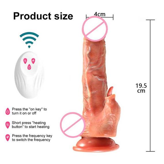 Реалистичный вибратор с поступательными движениями и подогревом USB | Зображення 1