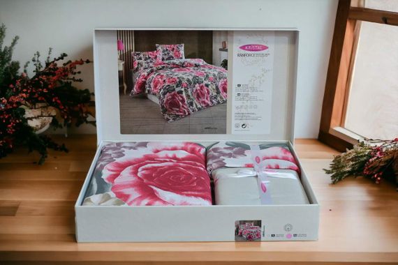 Комплект постільної білизни Kristal Ranforse 200×220 см Adel Pembe | Зображення 1