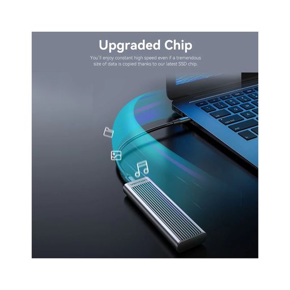 Карман внешний Vention SSD M.2 (NVME) M-key USB Type-C 3.2 10Gbps Heat Sink Aluminum (KPKH0) | Зображення 4