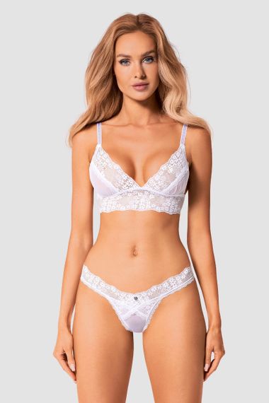 Комплект со стрингами Obsessive Heavenlly set Белый XL/2XL
