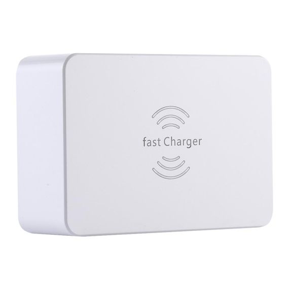Зарядний пристрій WLX-818F 1xUSB QC3.0 / 4xUSB / 1xType-C / бездротова зарядка Qi 10W / 50W (Max) - White | Зображення 4