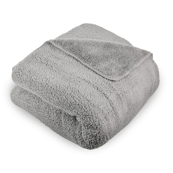 Плед-ковдра із шерпи і флісу сірий Love You 200 x 220 см | Зображення 1