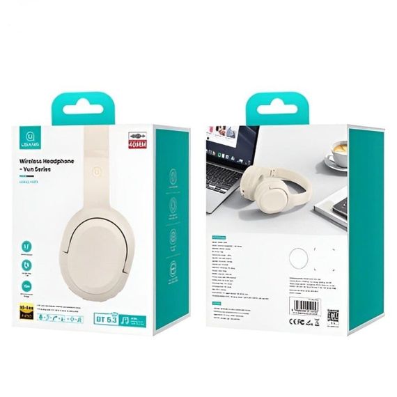Бездротові навушники Usams USAMS-YG23 Wireless Headphone-Yun Series beige | Зображення 3