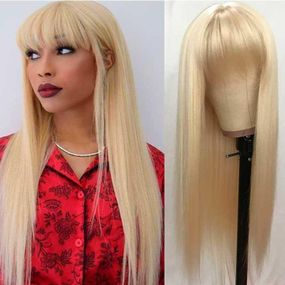 Перука аніме 70 см з довгим рубчиком блонд