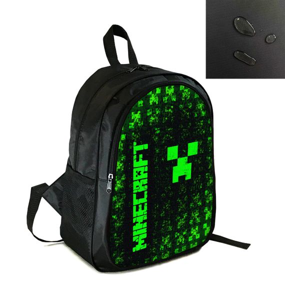 Рюкзак міський/шкільний 38×28см з принтом Minecraft Кріпер дитячий, підлітковий, спортивний (4157)