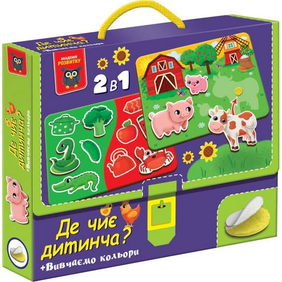 Детская развивающая игрушка "Где чей детеныш? Изучаем цвета" VT1310-05 с липучками