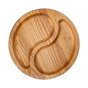 Менажниця дерев'яна 25 см кругла на 2 секції T45W250