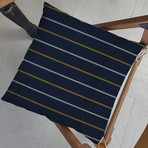Подушка на стул с завязками Зигзаг на темном фоне 40x40x4 см (PZ_23F018)