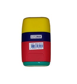Точилка + ластик ВМ.4771 Buromax 2 отверстия, пластиков. корпус, с контейнером (4823078964168) Жёлтый