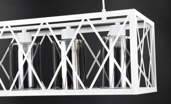 Люстра потолочная подвесная в стиле LOFT (лофт) 11535/4-wh-gr Белый 40-100х25х63 см. | Зображення 2