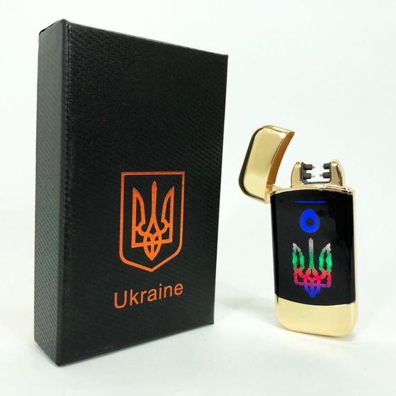 Дугова електроімпульсна запальничка із USB-зарядкою Україна LIGHTER HL-439. ZS-712 Колір: золотий | Зображення 2