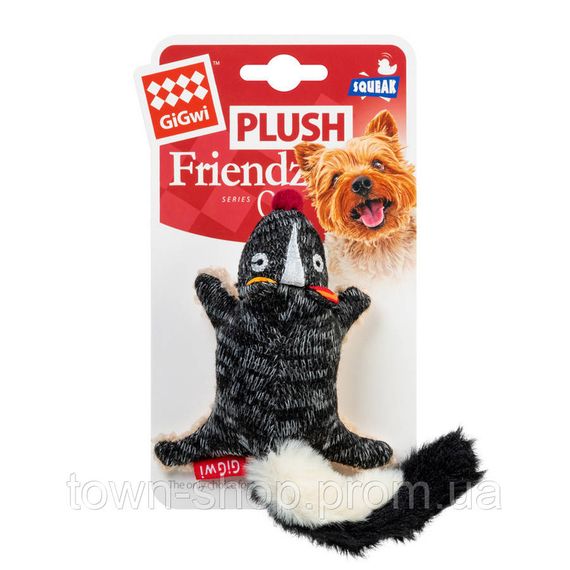 Игрушка для собак Скунс с пищалкой GiGwi Plush, текстиль, 9 см | Зображення 1