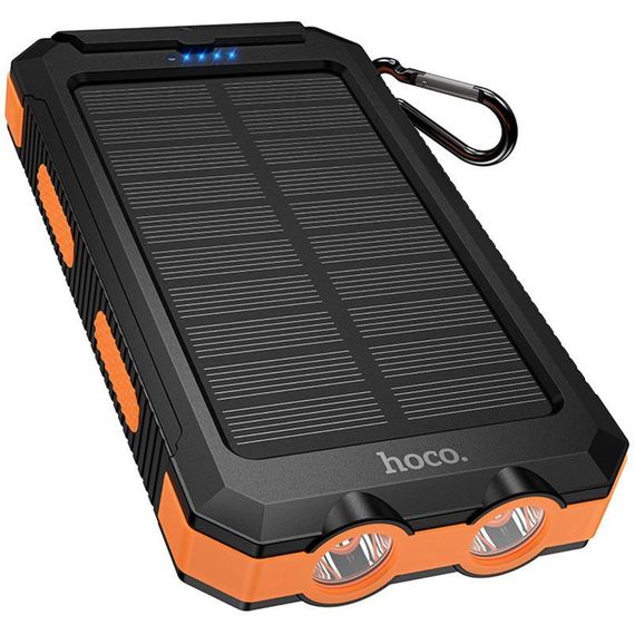 Портативний ЗП Power Bank Hoco J164 Platinum solar 10.5W with lighting 8000 mAh Black | Зображення 1