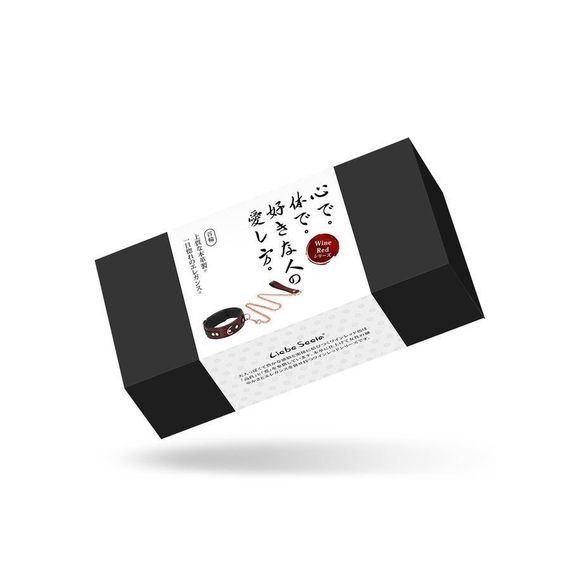 Кожаный ошейник с поводком Liebe Seele Wine Red Collar and Leash, 3 кольца для крепления Sex Aura | Зображення 9