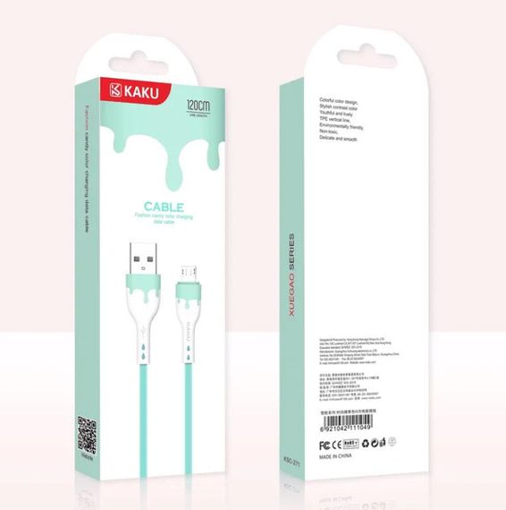 USB кабель Kaku KSC-271 USB - Micro USB 1,2 m - Blue | Зображення 3