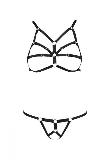 Комплект білизни зі стреп Passion Exclusive ARMANDA SET XXL/XXXL, black Sex Aura
