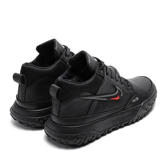 Черевики Nike зимові шкіряні, хутро чорні | Зображення 3