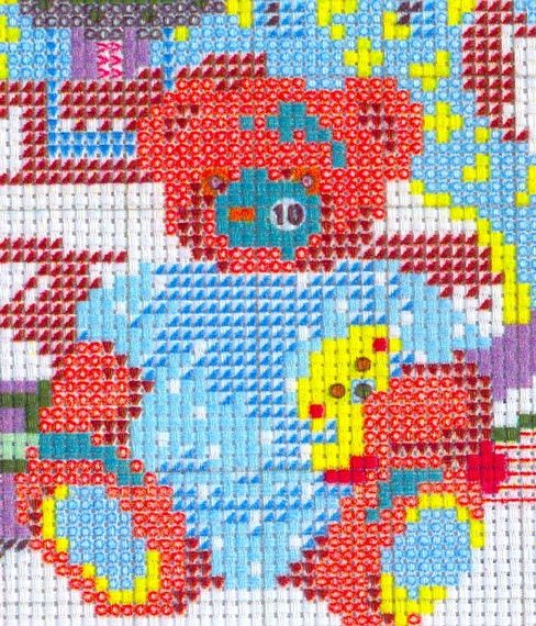 Набір для вишивання за нанесеною на канву схемою "Bear toy". AIDA 14CT printed 46*34 см | Зображення 5