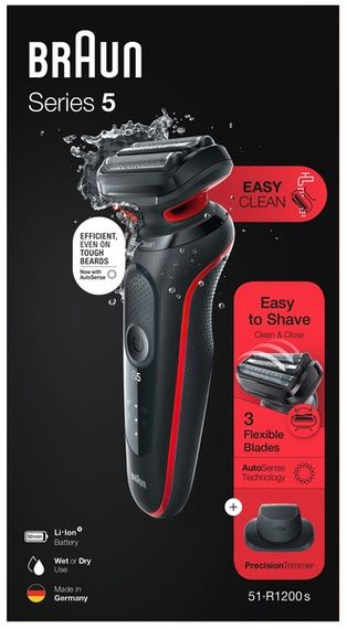 Електробритва Braun Series 5 51-R1200 Black/Red | Зображення 5
