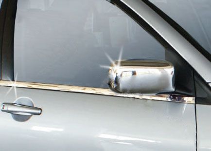Накладки на зеркала (2 шт) Полированная нержавейка для Mitsubishi Lancer 9 2004-2008 гг | Зображення 1