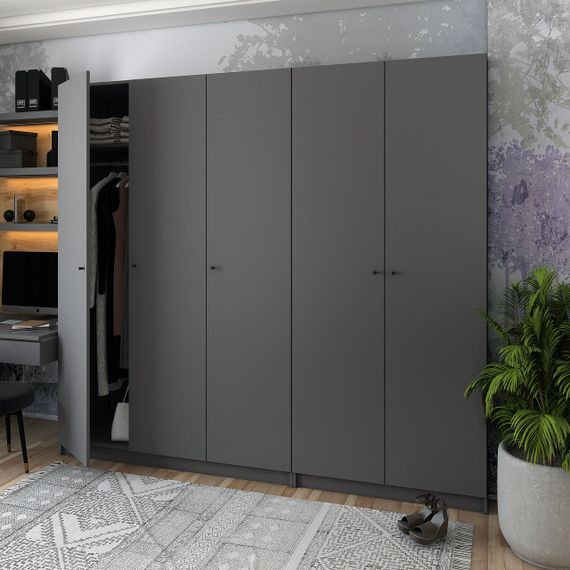 Комплект шкафов для одежды Doros Промо (2 шт.) 225х48х204 см Графит (DRS-011213) | Зображення 5