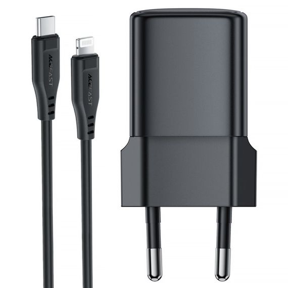 СЗУ Acefast A117 mini PD20W GaN (1USB-C) + кабель Type-C to Lightning Black | Зображення 4