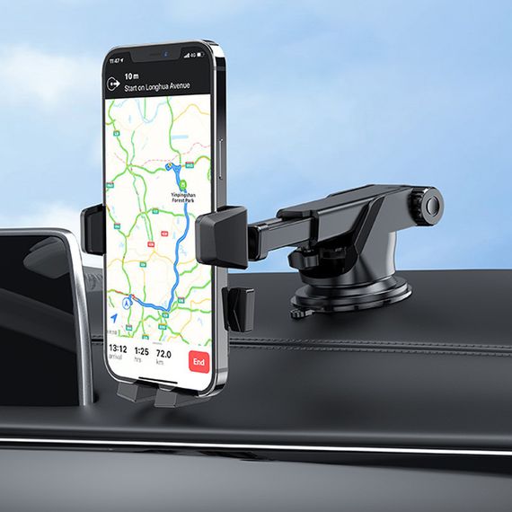 Автотримач Hoco CA83 David one-button (center console) Black | Зображення 7