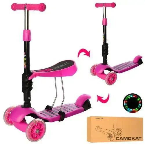 Дитячий самокат з сидінням Best Scooter 3в1 зелений | Зображення 2