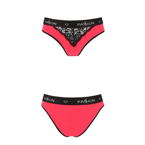 Трусики з широкою гумкою і мереживом Passion PS001 PANTIES red/black, size S | Зображення 3