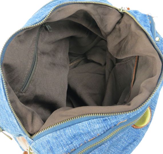 Уцінка! Циліндрична жіноча джинсова сумка Fashion jeans bag синя | Зображення 8