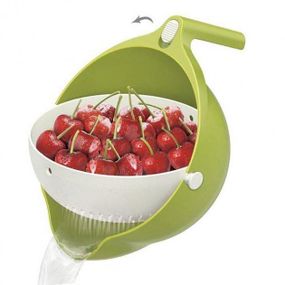 Универсальная миска – дуршлаг Mesh Strainer Drain Basket | Хозяйственная силиконовая корзина со сливом 2в1