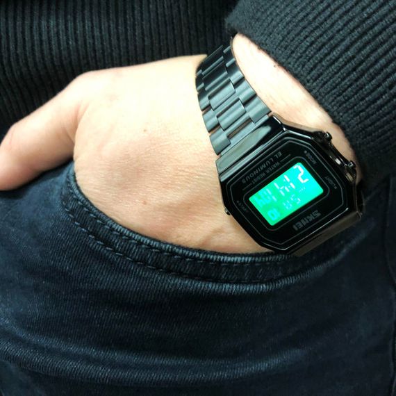 Часы old school SKMEI 1647BK, Наручные часы в ретро стиле для мужчин с водозащитой EP-77 | Зображення 7