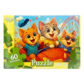 Дитячі пазли-максі "Котики в парку розваг" Mx60-12-12, 60 елементів