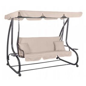 Качеля садовая Bonro Garden BW-002 бежевая 3-х местная раскладная 42400949