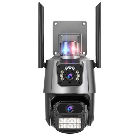 Вулична охоронна WIFI камера відеоспостереження 8MP, з сиреною Dual Lens / Поворотна IP відеокамера з віддаленим доступом | Зображення 8
