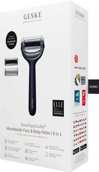 Електронний ролер для обличчя та тіла з мікроголками GESKE MicroNeedle Face&Body Roller 8в1 black | Зображення 7