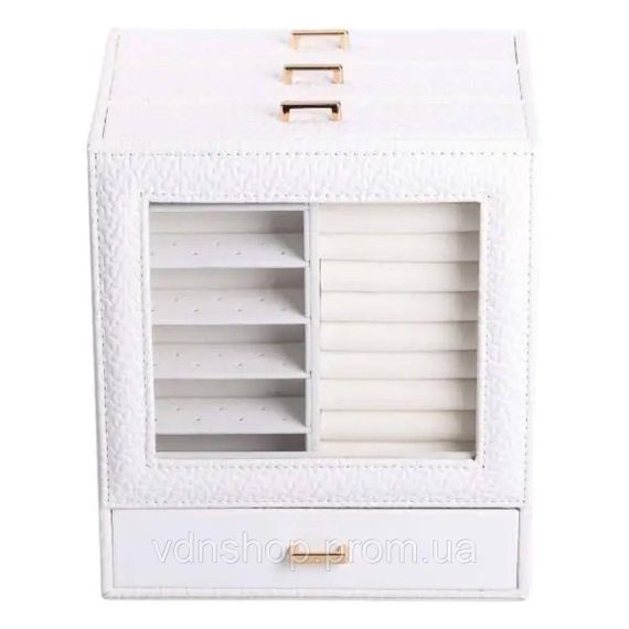 Шкатулка для украшений из эко кожи 3 яруса органайзер для ювелирных изделий HP-5-16W
