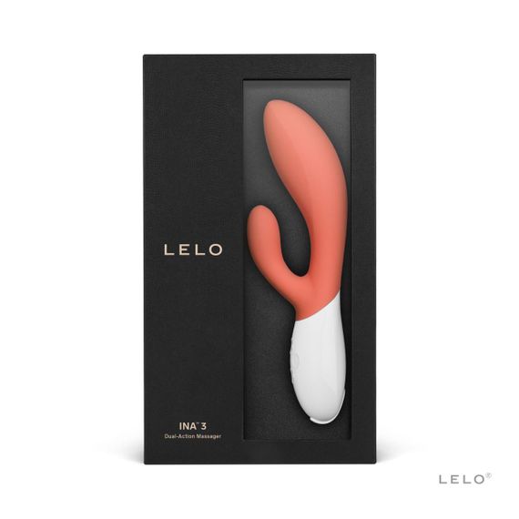 Вібратор-кролик LELO Ina 3 Coral, 10 режимів вібрації, потужний мотор Sex Aura | Зображення 2