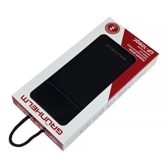 Power Bank – Портативная батарея 10.000 mAh. черный - GP-10BQC быстрая зарядка 22.5W GRUNHELM | Зображення 5
