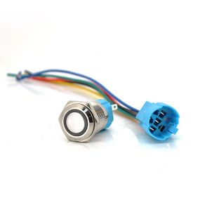 Кнопка без фиксации 3A 220V значок Power,Blue цена поillу