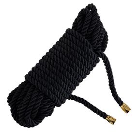 Мотузка для шибарі LOCKINK SEVANDA Shibari Pratice Rope, чорна, 8 м, нейлон+бавовна Sex Aura