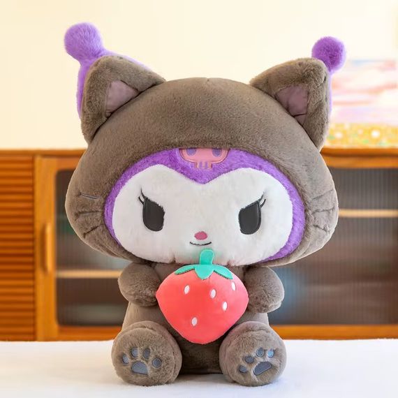 Велика Аніме Іграшка М'яка Плюшева Куромі з Полуничкою Hello Kitty 65 см