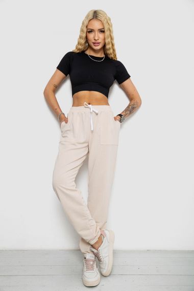 Спортивні штани жіночі, колір світло-бежевий, 238R347 | Зображення 1